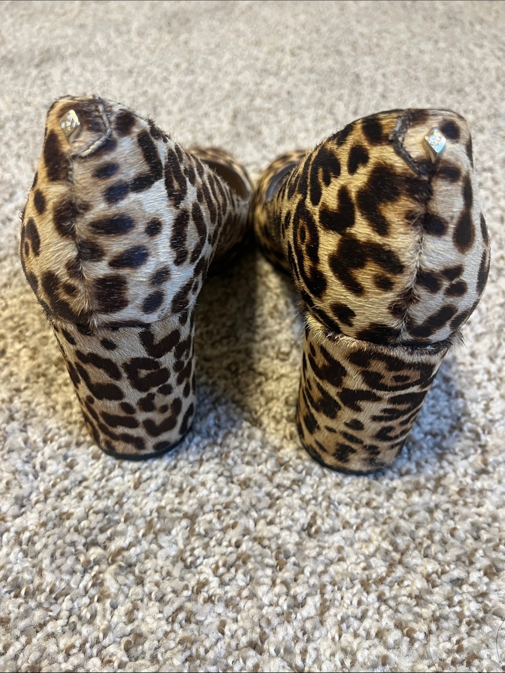 Sam Edelman “JUNIE” Leopard-Print Block Heel Pumps - Tan/Black - Picture 6 of 8